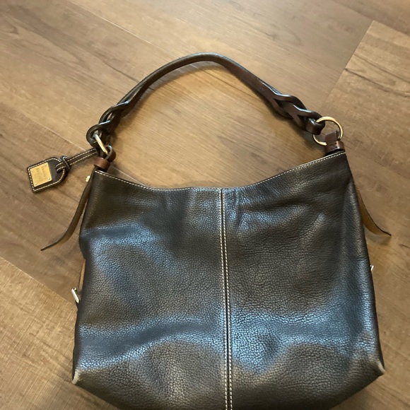 Dooney & Bourke Dark Brown Handbag with Gold Accents - Picture 3 of 7